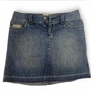 White House Black Market Blue and Gold Mini Skirt